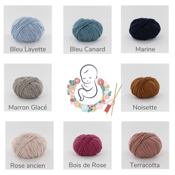 Kit tricot chaussons : laine mérinos pour bébés en plâtres et attelles