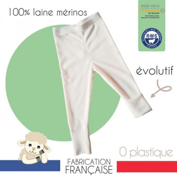 Pantalon Legging Evolutif 100% laine mérinos - Made in France